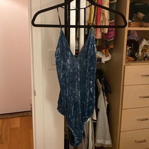 Fleur du Maul velvet bodysuit Sz M
